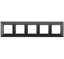 14-5005-05 ЭРА Рамка на 5 постов, Эра Elegance, антрацит  Б0034409  ЭРА