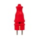 Вилка красная каучуковая прямая 230В 2P+PE 16A IP44 PRO  RPS-011-16-230-44-rr  EKF