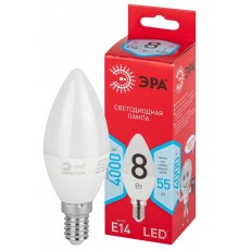 Лампа светодиодная LED B35-8W-840-E14 R (диод, свеча, 8Вт, нейтр, E14)  Б0050200  ЭРА