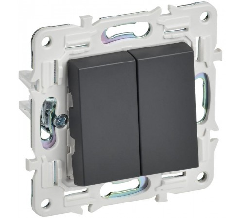 SKANDY Выключатель 2-клавишный 10А SK-V04T титан  SK-V20-0-10-K48  IEK