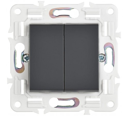 SKANDY Выключатель 2-клавишный 10А SK-V04T титан  SK-V20-0-10-K48  IEK