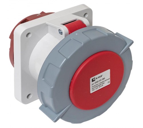 Розетка стационарная внутренняя 3342 3Р+РЕ 63А 380В IP67 EKF PROxima  ps-3342-63-380  EKF