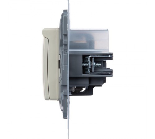 Розетка с заземлением IP44 - Legrand Etika - со шторками с защитной крышкой 16А 250В безвинтовые зажимы - слоновая кость  672326  Legrand