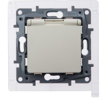Розетка с заземлением IP44 - Legrand Etika - со шторками с защитной крышкой 16А 250В безвинтовые зажимы - слоновая кость  672326  Legrand