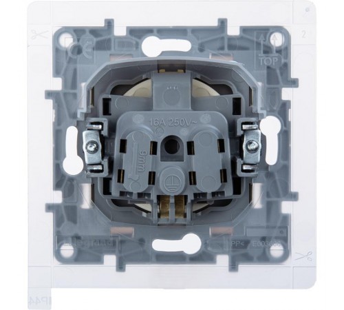 Розетка с заземлением IP44 - Legrand Etika - со шторками с защитной крышкой 16А 250В безвинтовые зажимы - слоновая кость  672326  Legrand