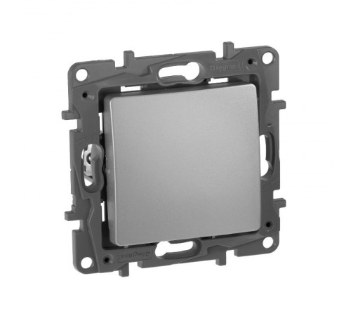 Etika Алюминий Выключатель 1-клавишный, автозажимные клеммы, 10AX, 250 В  672401  Legrand