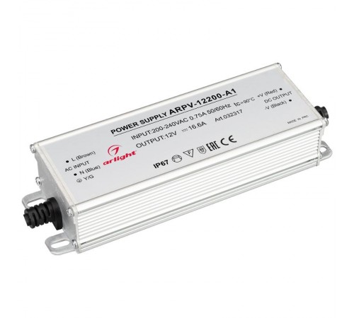 Блок питания ARPV-12200-A1 (12V, 16.6A, 200W) (Arlight, IP67 Металл, 3 года)  032317  Arlight