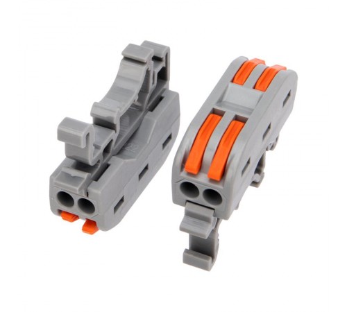 Клемма СМК 222-422D проходная 2-полюсная, с креплением на DIN-рейку (0,08-4 мм), серая (5 шт./уп.)  07-5239-05  REXANT