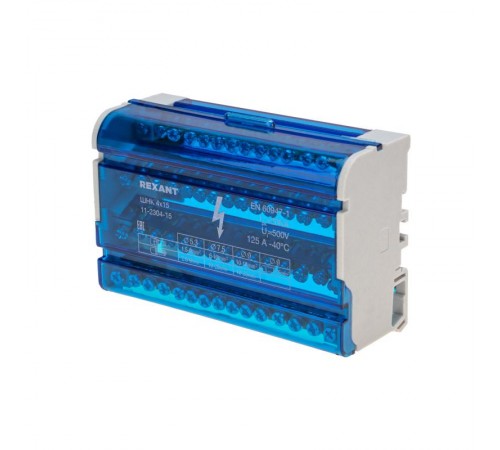 Шина на DIN-рейку в корпусе (кросс-модуль) 4х15  11-2304-15  REXANT
