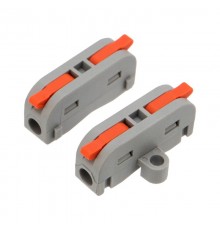 Клемма СМК 222-421P проходная 1 полюс, с монтажной площадкой (0,08-4 мм), серая (50 шт./уп.)  07-6261  REXANT