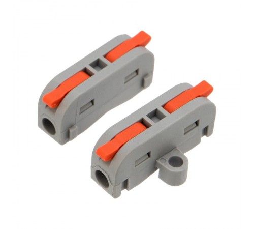 Клемма СМК 222-421P проходная 1 полюс, с монтажной площадкой (0,08-4 мм), серая (50 шт./уп.)  07-6261  REXANT