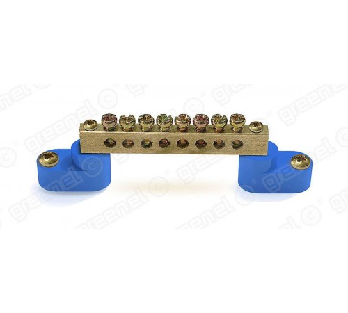 Шина 6х9 8/2 на угловых изоляторах. цвет-СИНИЙ (10/100шт). GE60030-08  GE60030-08  Greenel