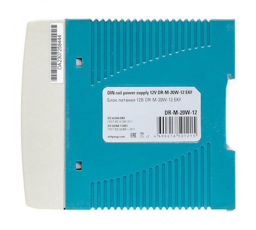 Блок питания на дин рейку 20Вт,Uвх ~ 220 В AC m, Uвых - 12 В DC постоянного тока DR-M-20W-12 EKF