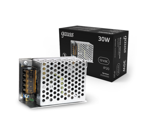 Блок питания для светодиодной ленты LED STRIP PS 30W 12V IP20  202003030  Gauss