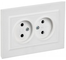 BRITE Розетка 2-местная без заземления без защитных шторок 10А в сборе РС12-2-БрАБ арктический белый   BR-R20-10-K91-F  IEK