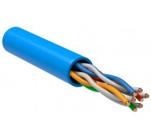 Кабель связи витая пара U/UTP, кат.5E 4х2х24AWG solid, PVC, 305м, синий  LC1-C5E04-113  ITK