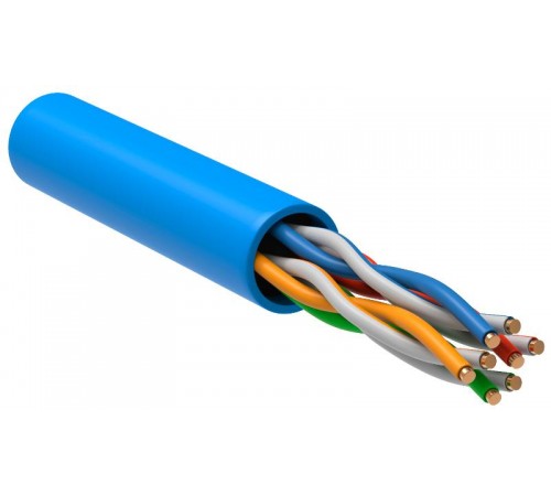 Кабель связи витая пара U/UTP, кат.5E 4х2х24AWG solid, PVC, 305м, синий  LC1-C5E04-113  ITK