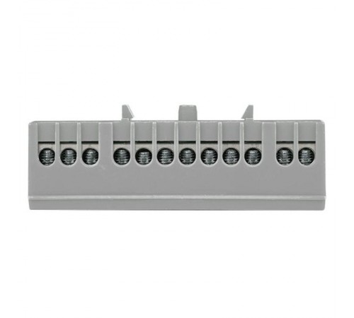 Шина "фаза" L (6х9мм) 12 отверстий латунь серый изолированный корпус на DIN-рейку EKF PROxima  sn0-63-12-is  EKF