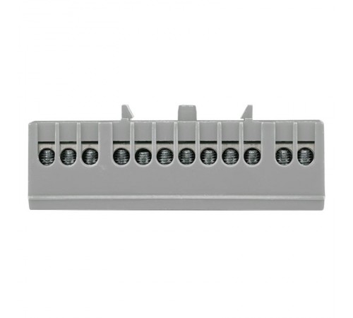 Шина "фаза" L (6х9мм) 12 отверстий латунь серый изолированный корпус на DIN-рейку EKF PROxima  sn0-63-12-is  EKF