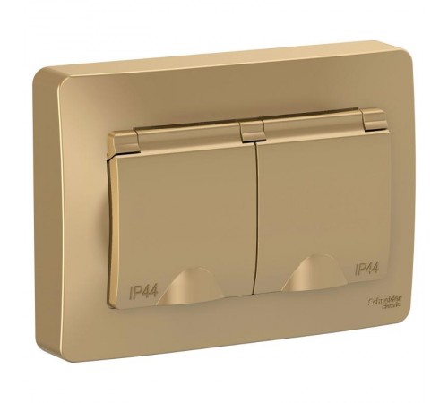 Blanca Титан С/У Розетка 2-ая с заземлением IP44 со шторками, 16А, 250В  BLNRS441124  SE