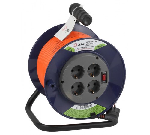 Удлинитель силовой ЭРА RPx-4es-3x1.5-30m на п. катушке c/з 4 гн 30м ПВС 3х1.5  Б0043056  ЭРА