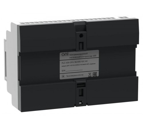ПЛК 430 Модуль ЦПУ 4 DI 12 UI 8 RO 2 TO 24В DC EP с экр  PLC-430-CPU-16U10S-1DC-00  ONI