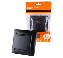 Розетка 2П+З 16А 250В IP44 с защ. шт. с крышкой графит "Лама"  SQ1815-0614  TDM