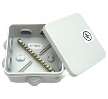 Коробка уравнения потенциалов 100x100x50 мм IP55 д/открытой установки, 13 зажимов, 7 вводов, габариты: 109,6х109,6х50  КУП2604-И  HEGEL