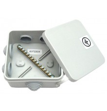 Коробка уравнения потенциалов 100x100x50 мм IP55 д/открытой установки, 13 зажимов, 7 вводов, габариты: 109,6х109,6х50  КУП2604-И  HEGEL