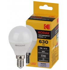 Лампа светодиодная P45-7W-865-E14 7Вт шар холодный дневной свет  Б0057613  Kodak