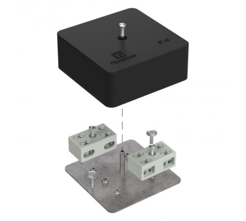 Коробка огнестойкая разветвительная для кабель-канала 40-0450-FR6.0-4-4-Р Е15-Е60 RAL9005 75х75х30 (87 шт/кор) черная  40-0450-9005-FR6.0-4-4-Р  Про