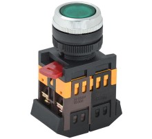 Кнопка ABLFS-22 зеленый d22мм неон/240В 1з+1р   BBT30-ABLFS-K06  GENERICA