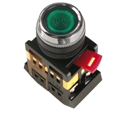 Кнопка ABLFS-22 зеленый d22мм неон/240В 1з+1р   BBT30-ABLFS-K06  GENERICA