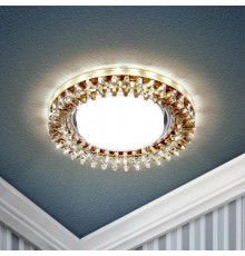 Светильник точечный встраиваемый под лампу DK LD20 15Вт GX53 прозрачный с подсветкой  Б0028066  ЭРА