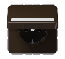 Штепсельная розетка SCHUKO 16A 250V~ с полем для надписи и защитой от влажности; коричневая  CD1520BFNAKLBR  Jung