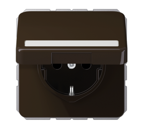 Штепсельная розетка SCHUKO 16A 250V~ с полем для надписи и защитой от влажности; коричневая  CD1520BFNAKLBR  Jung