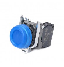Кнопка SB4 в сборе модульная 22мм выступающая синяя с возвратом металл 1НО  SB4BP61  SE