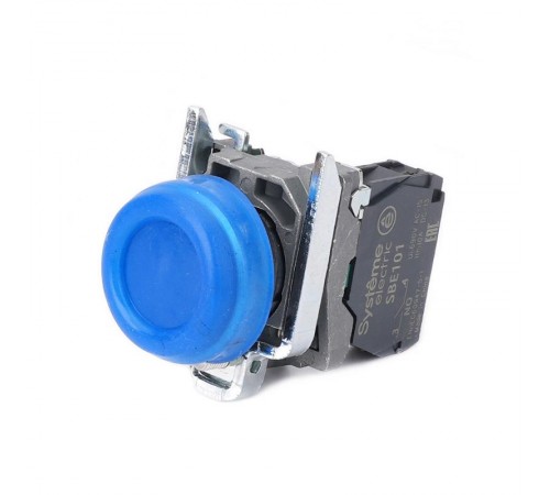 Кнопка SB4 в сборе модульная 22мм выступающая синяя с возвратом металл 1НО  SB4BP61  SE