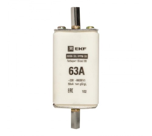 Плавкая вставка ППН-33 160/ 63А габарит 00  fus-33/160/63  EKF