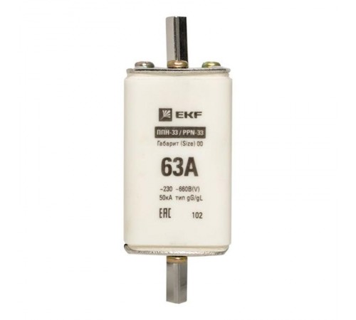 Плавкая вставка ППН-33 160/ 63А габарит 00  fus-33/160/63  EKF