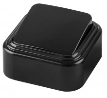 PSW06-21-20 Выключатель одноклавишный открытой установки, 250В, 6А, IP20, черный (VA 16-131-Ч)  32743  STEKKER