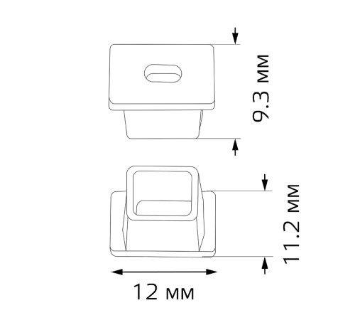 Заглушки для врезного профиля светодиодной ленты гл. 12mm (2 заглушки в пакете) 1/1000  BT483  Gauss