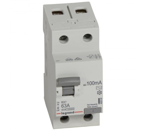 Выключатель дифференциальный (УЗО) RX3 2п 63А 100мА тип AC  402030  Legrand