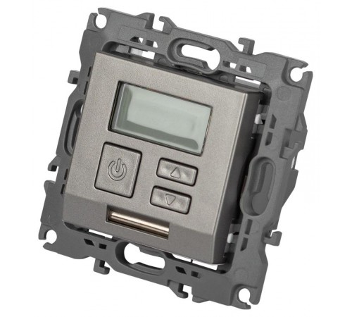 Терморегулятор ЭРА Серия 12 12-4111-16 универс.230В-Imax16А, титан   Б0065733  ЭРА