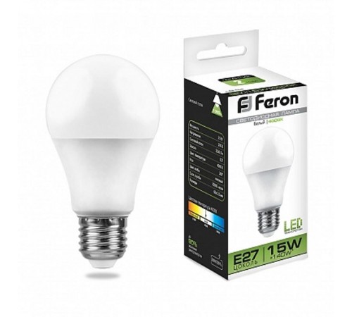 Лампа светодиодная LB-94 (15W) 230V E27 4000K A60  25629  FERON