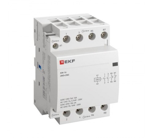 Контактор модульный КМ 16А 2NО+2NC (3 мод.) PROxima km-3-16-22  EKF