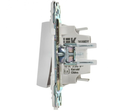 SKANDY Выключатель 1-клавишный проходной 10А SK-V02W арктический белый  SK-V12-0-10-K01  IEK