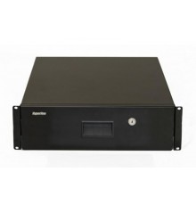 Hyperline TDR3-3U-460-RAL9004 Полка (ящик) для документов с замком, 3U, 133х483х460мм (ВхШхГ)  495790  Hyperline