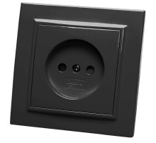 Розетка 1-местная б/з 250В, 10А, серия Эрна, PST10-9009-03, черный  39477  STEKKER