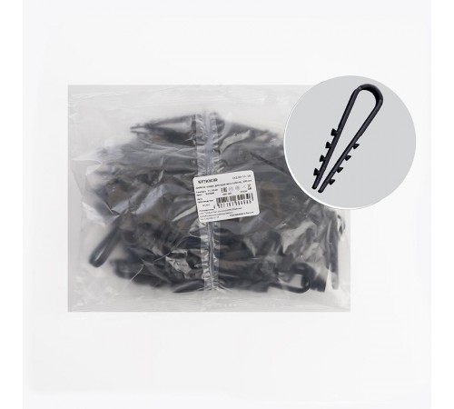 Дюбель-хомут для круглого кабеля (11-18мм), черный (100шт.)  39335  STEKKER